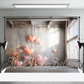 Aperturee - Empty Building Heart Balloon Valentines Day Backdrop